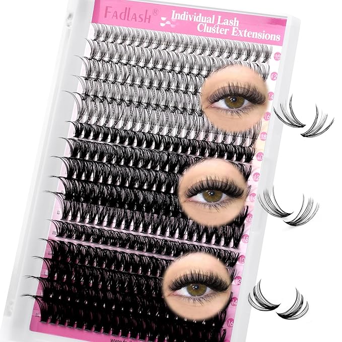 Individual Lashes 300pcs 20D+40D+50D Mixed Lash Clusters D Curl Cluster Lashes Natural Look Lash Clusters Extensions Cluster Lashes DIY Eyelash Extension Supplies (20D/40D/50D-0.07D, 10-18mm)