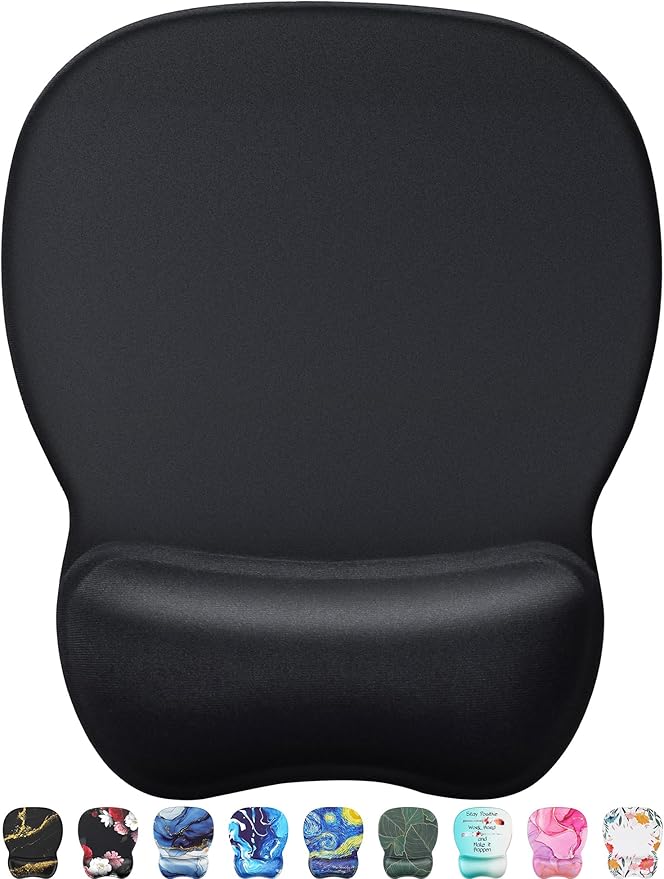 MROCO Ergonomic Mouse Pad with Gel Wrist Rest, Smooth Wrist Support Surface, Non-Slip PU Base for Pain Relief, Comfortable...