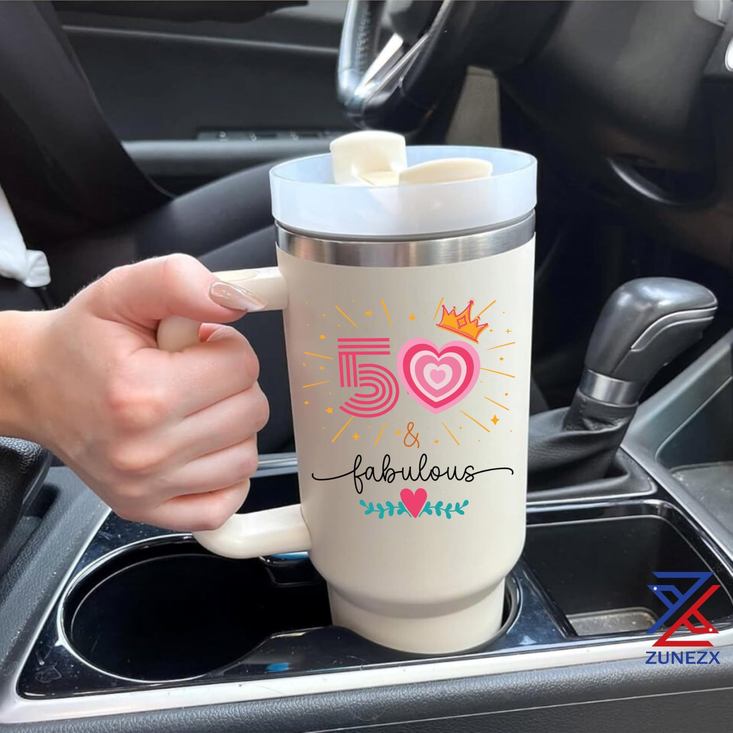 ZUNEZX 50th Birthday Gifts For Her, Women - 1975 Birthday Gift For Women - Cool Birthday Gift For 50 Year Old Woman - 50 And Fabulous Gift For Women - Gift For Women Turning 50-50th Tumbler 40oz