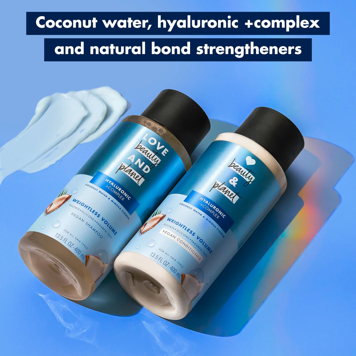 Love Beauty and Planet Weightless Volume Conditioner with Hylauronic acid Coconut Water & Mimosa Flower for Thin and Fine Hair C