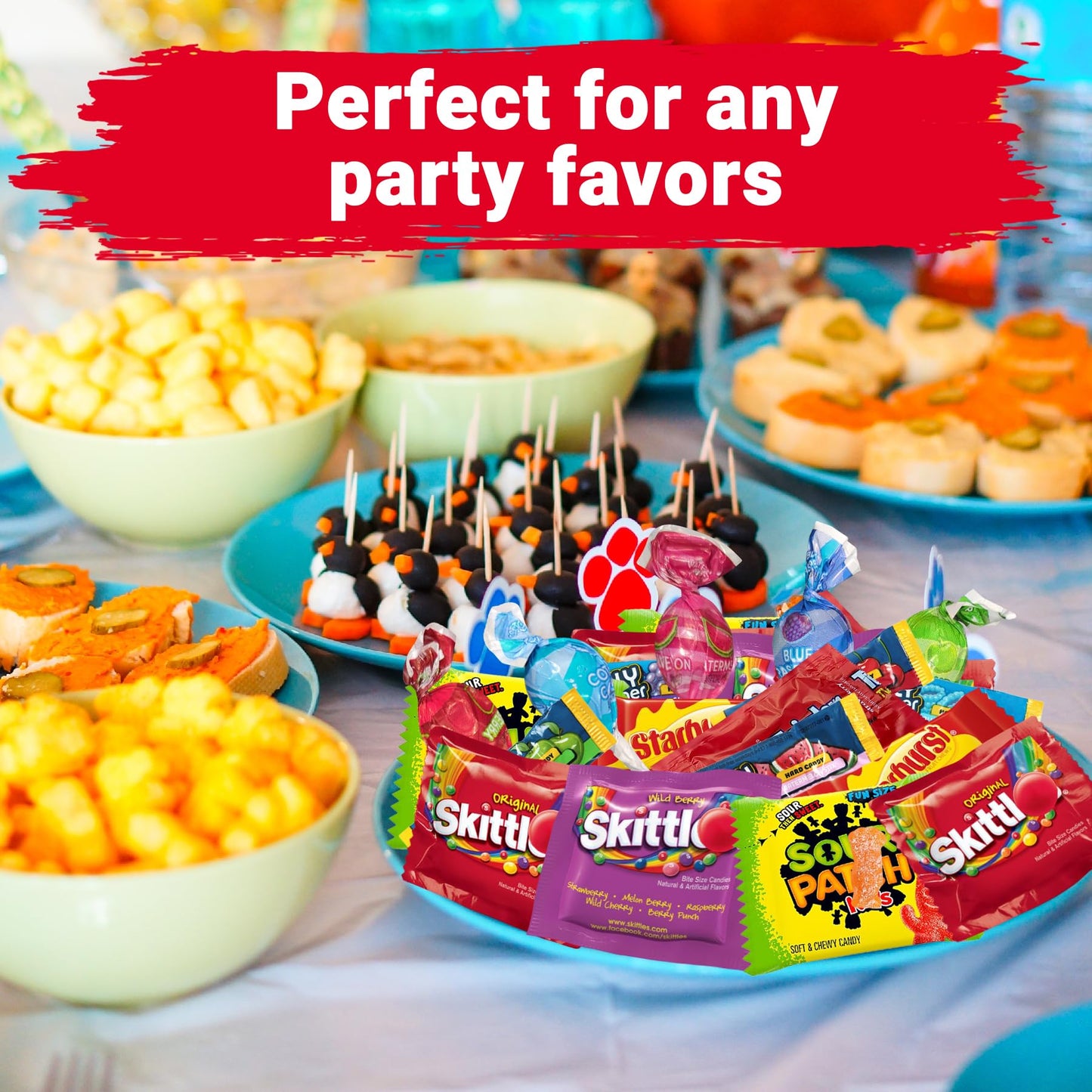 Bulk Candy Mix Variety Pack – 5lb Assortment of Individually Wrapped Chewy & Hard Sweets - Candy for Party Favors, Goodie Bags, Buffets, Office Snacks, Birthday Treats, and Gifting