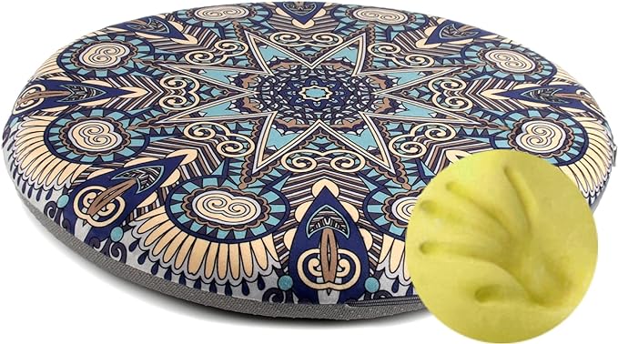 Sigmat Memory Foam Seat Cushion Anti-Slip Soft Round Stool Cushion Chair Pad 15 Inch Geometric
