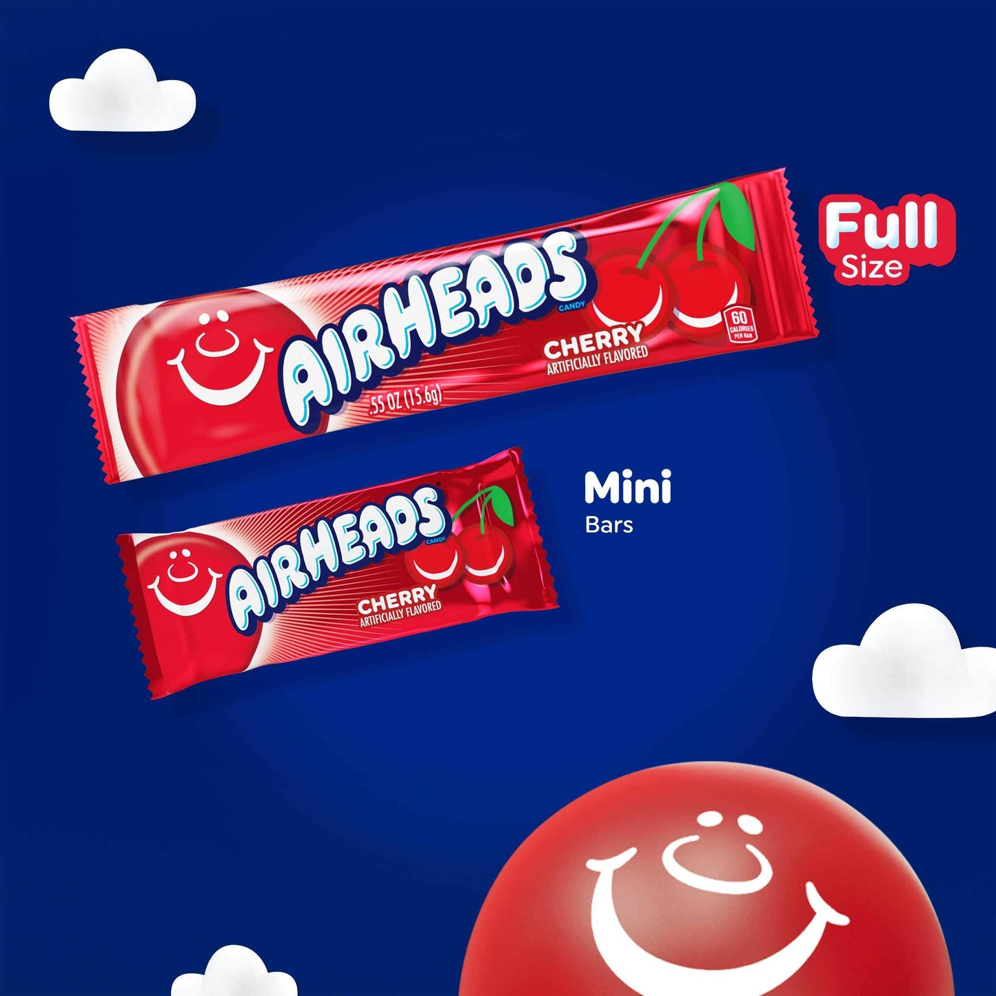 Airheads Candy Mini Bars, Assorted Flavors, Individually Wrapped, Non-Melting, Party, 5 Pound Bag