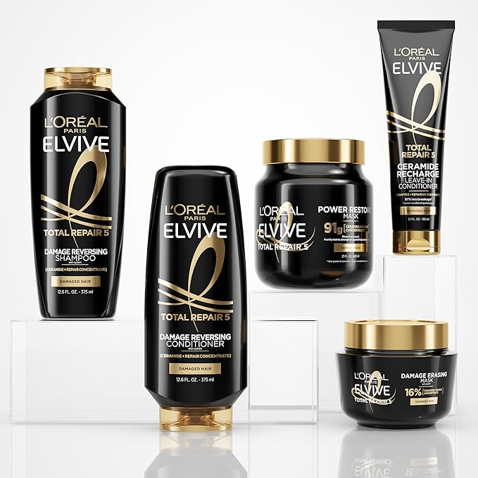 L'Oreal Paris Elvive Total Repair 5 Damage-Erasing Balm with Almond and Protein, 8.5 Ounce (Packaging May Vary)