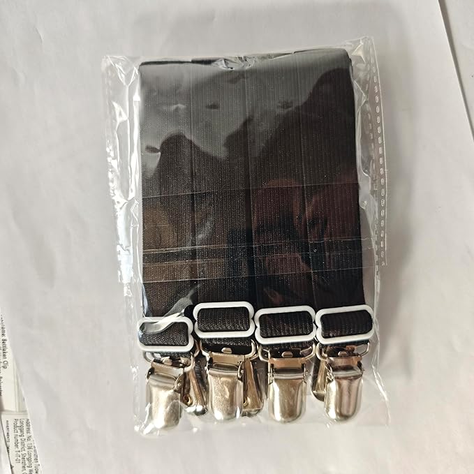 Long Bed Sheet Clips,Adjustable Bed Fitted Sheets Mattress Holder Straps Suspender Fastener,4 Pieces (Black)