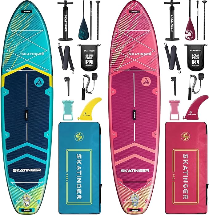 Skatinger Meteor Bundle｜11'6"x35" Super Wide Inflatable Stand Up Paddle Boards, All Accessories2, 100L Backpack, Shoulder ...