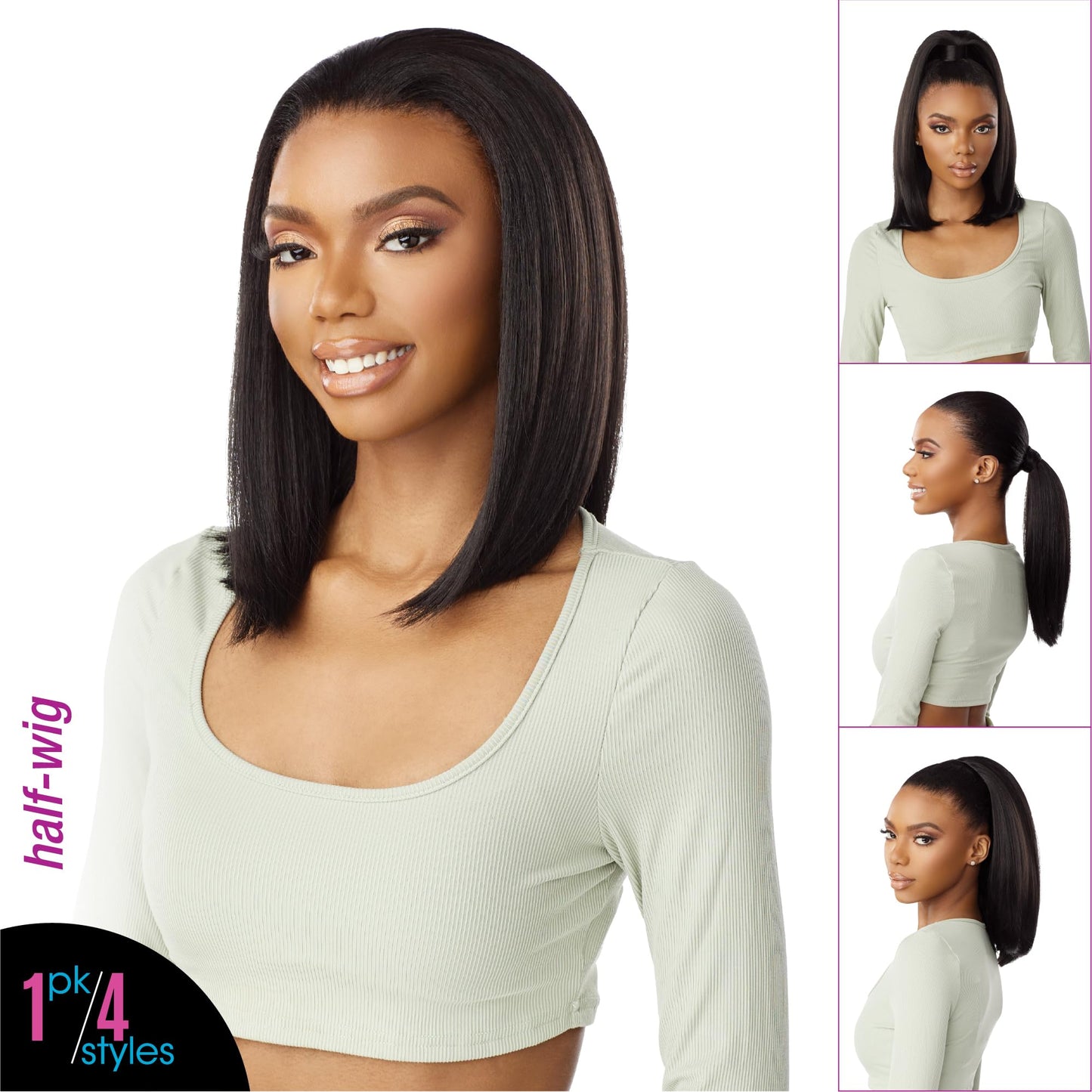 Sensationnel Instant Updown Halfwig Pony - Iud 19 4 Style in 1 Half Wig And Pony Drawstring (2 DARKBROWN)