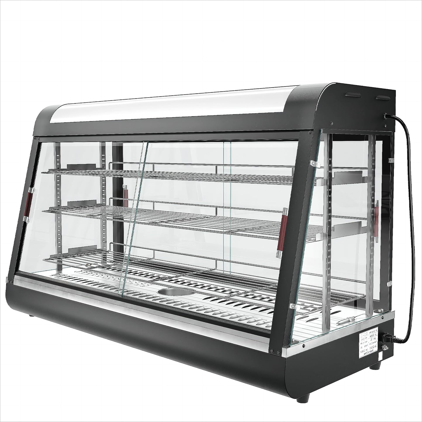 Countertop Food Warmer 48" inch,3-Tier Commercial Warmers for Food Display, Glass case, with LED Lighting Removable Shelves Pastry for Buffet Restaurant