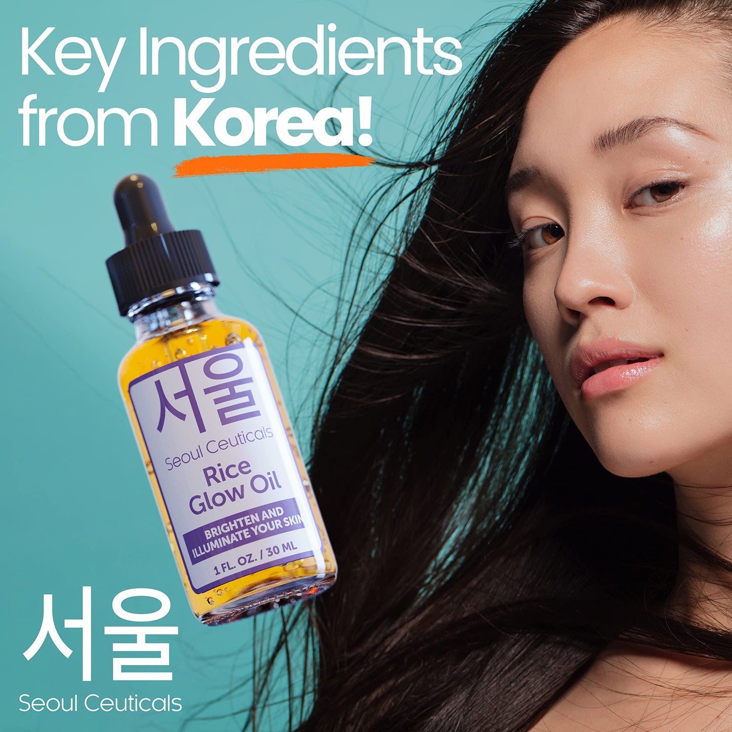 SeoulCeuticals Rice Bran Oil for Skin - Korean Skin Care Facial Glow Oil With Squalane & Vitamin E - Cruelty Free K Beauty Skinc