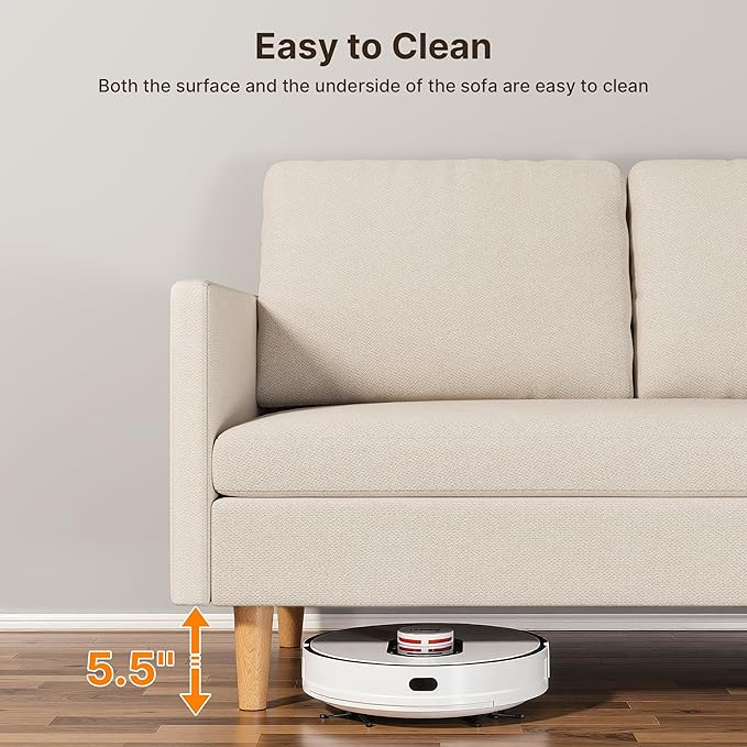 Gizoon 4-Seat Sectional Couch, Convertible Sofa Bed, 79.1'' L-Shape Sofa Bed, with Comfortable Fabric, Deeper Seat, Comfy Seat Cushion, for Living Room, Apartments, Office, Beige