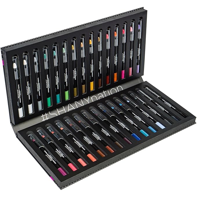 SHANY Chunky Eyeshadow Pencils Lip Liner, Eyeliner, Eye Pencils - Multi-Use Chunky Pencils for Eye Shadow, Lip Makeup, Lipstick with Vitamin E,Aloe Vera - Gift Box - Set of 30 Colors