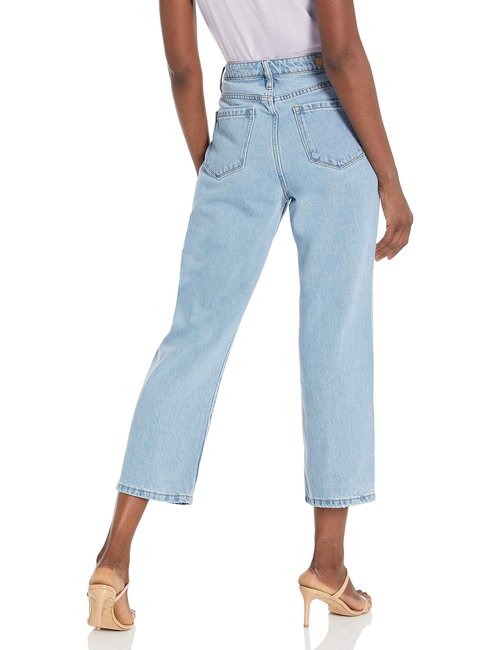 [BLANKNYC] Womens Five Pocket Ribcage Straight Leg with Rips Jeans, Bloom for You, 27 US