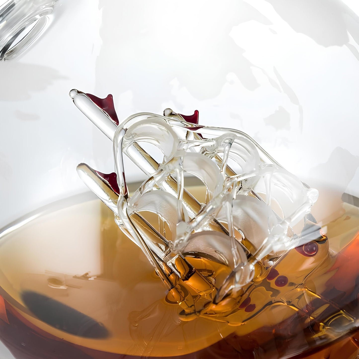 FWTBOOM Whiskey Globe Decanter Set, with 2 Etched Whiskey Glasses, 4 Ice Cubes, Tong & Funnel, Decanter for Liquor, Bourbon, Scotch, Whisky Gifts for Men Husband Boyfriend Dad, 1000ML
