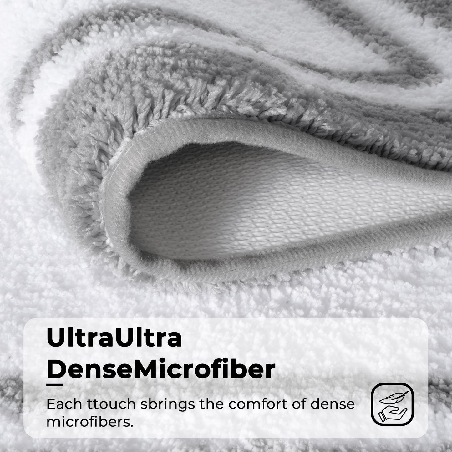 GRANNY SAYS Microfiber Bathroom Rugs Non Slip Washable, Water Absorbent Bathroom Mats for Tub Non Slip, Small Soft Bath Mats for Bathroom Floor & Shower, 16" x 24", Grey Bath Mat Towel