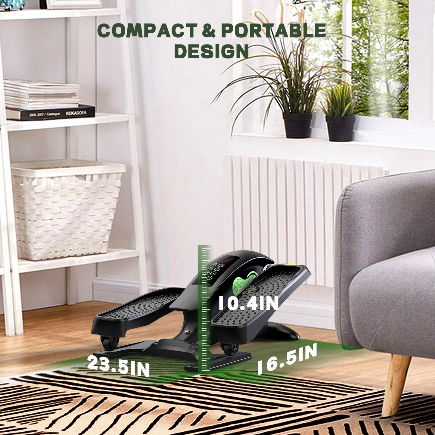 UPREIGN Under Desk Elliptical, Portable Seated Elliptical Exercise Machine, with Touch Screen Control Panel and Remote Control for Home or Office Use. Bluetooth Connectivity Enabled.