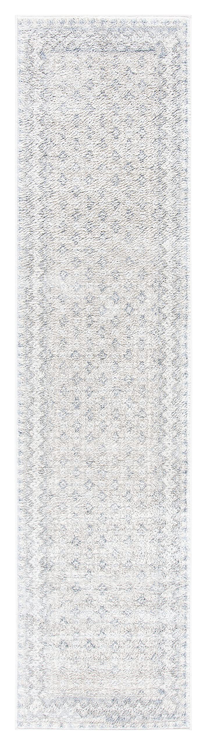 SAFAVIEH Brentwood Collection Runner Rug - 2' x 12', Ivory & Grey, Traditional Oriental Distressed Design, Non-Shedding & Easy Care, Ideal for High Traffic Areas in Living Room, Bedroom (BNT899B)