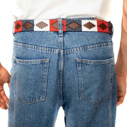 GauchoLife Interchangeable Hand-Stitched Polo Belt - Crafted from full-grain bridle leather (Flag, 40)