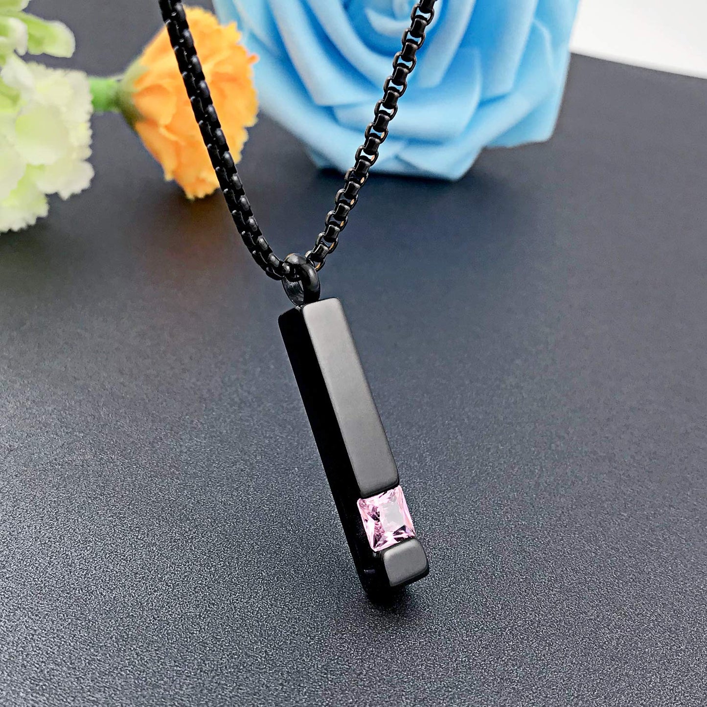 YOUFENG Urn Necklaces for Ashes Birthstone Cube Urns for Human Ashes Memorial Cremation Urn Locket Keepsake Ashes Jewelry (Octob