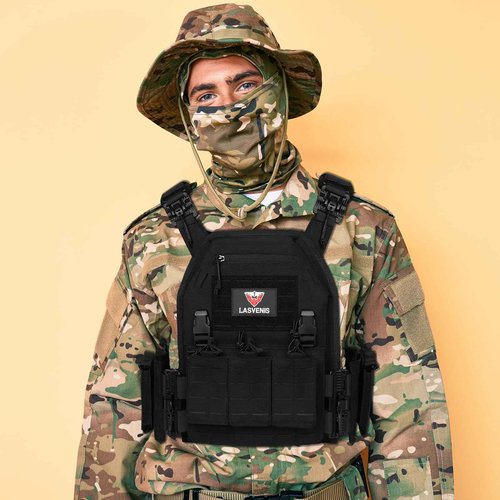 LASVENIS Tactical Vest for Men Weighted Vest Fully Adjustable Outdoor Training Gaming Vests