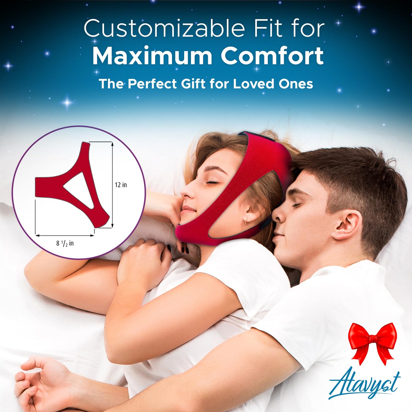 Ruby Style - Chin Strap for Sleeping - Chin Strap for CPAP Users - Keep Mouth Closed While Sleeping - Anti Snoring Chin Strap for Men and Women - Snore Stopper - Snoring Solution -Sleep Aid