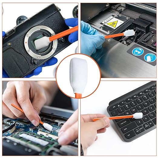 400PCS Professional Foam Cleaning Swab Sticks Dust-Free Cleaning Sponge Tip Swabs for Printer Scanners Camera Optical Lens Gun Arts Crafts Automotive Detailing