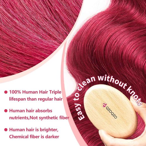 QZOQZO 99j Burgundy Lace Front Wigs Human Hair 13x6 Body Wave Lace Front Wigs Human Hair Pre Plucked Glueless Red Wig Wine Red Wig for Women Reddish Brown 180% Density 26Inch