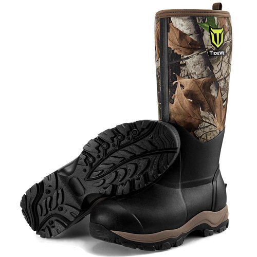 TIDEWE Hunting Boot for Men, 400g Insulated Waterproof Sturdy 16" Men's Hunting Boot, 6mm Neoprene and Rubber Outdoor Boot Next Camo G2 US Size 10
