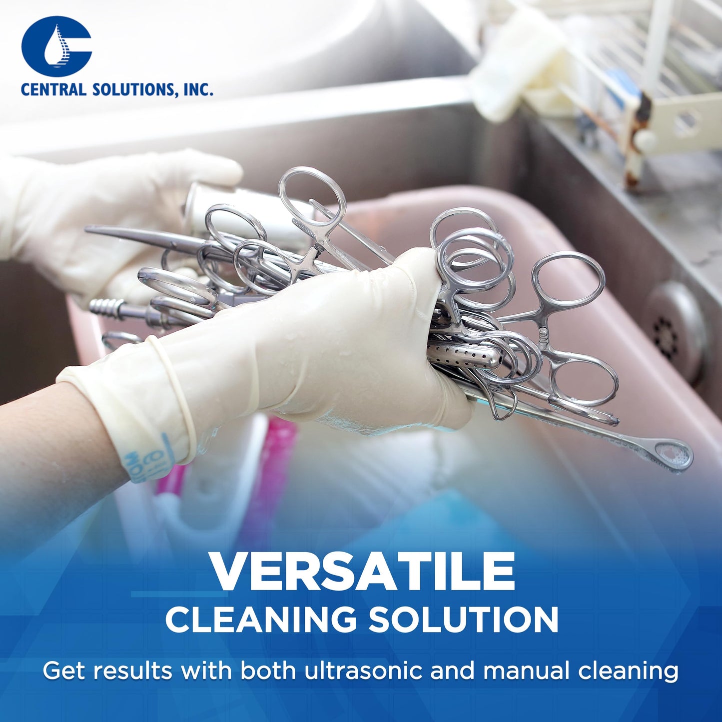 CSI Central Solutions Multi Enzymatic Cleanser - Hospital Grade Medical Instrument Cleaner for Presoak and Manual Processing, 1 Gal