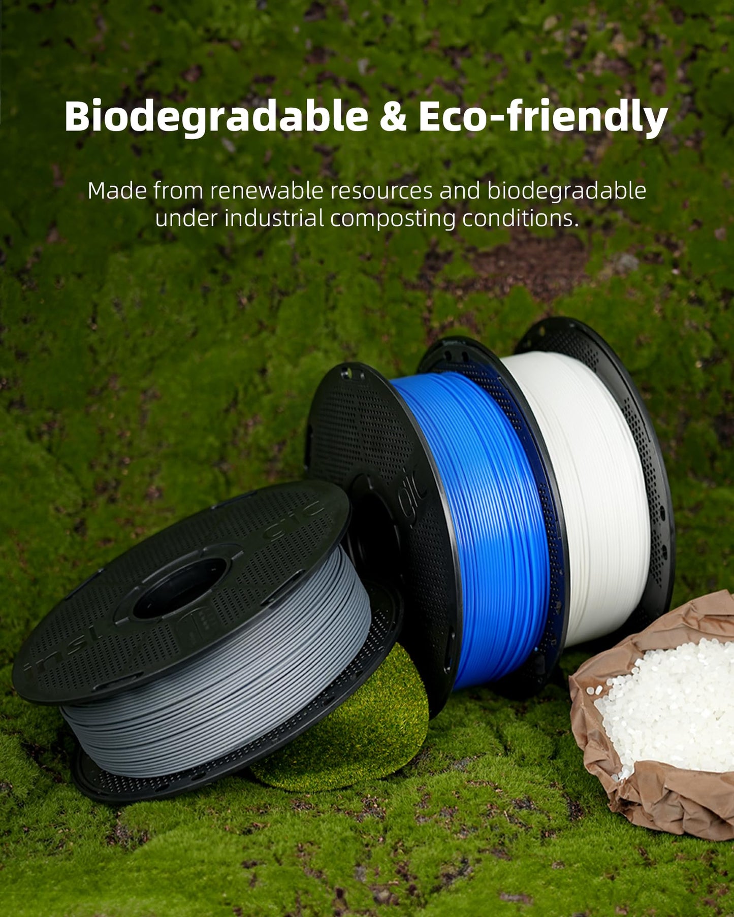 Inslogic Pre-Dried 10kg PLA Pro 3D Printer Filament Bundle, Strong & Tough PLA Pro Filament 1.75mm ±0.02mm, Reusable Spool, 10 Colors, 10kg Total, 10×1kg