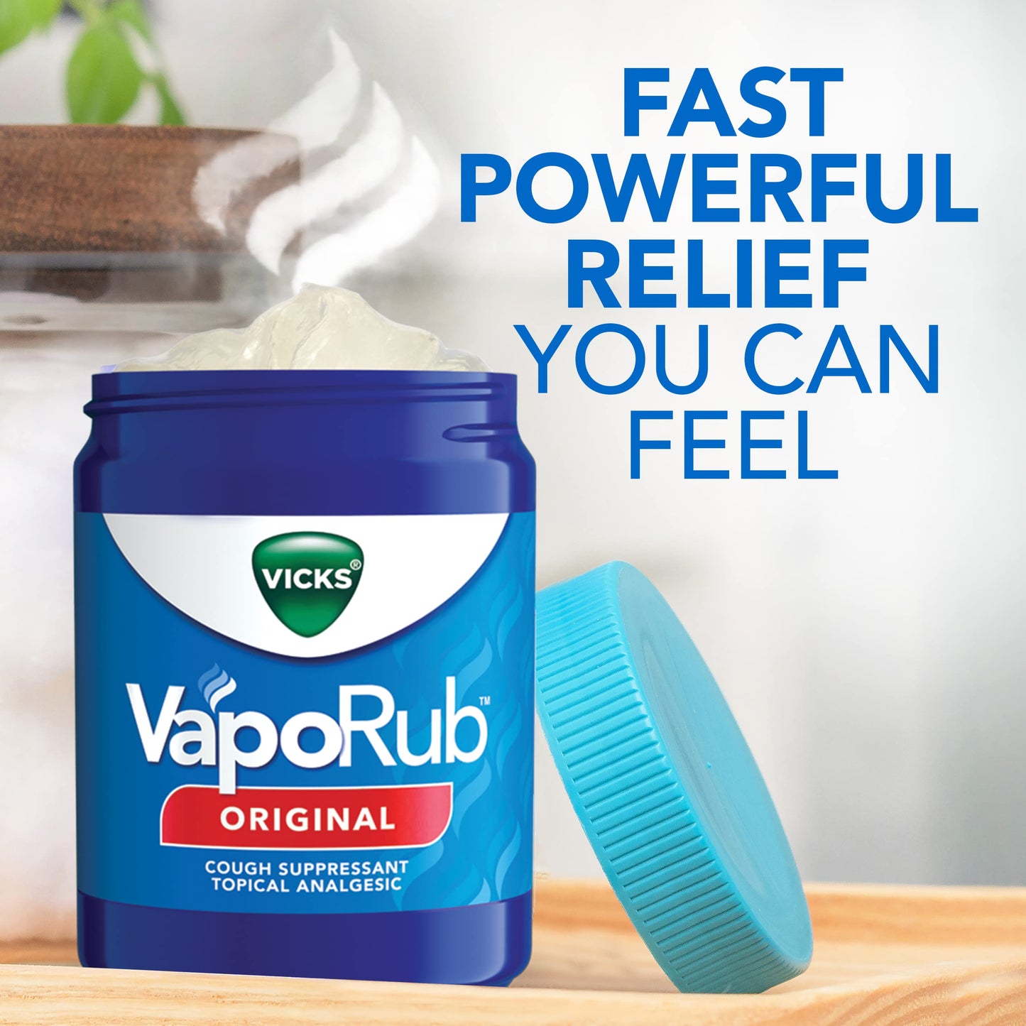 Vicks VapoRub, Original, Cough Suppressant, Topical Chest Rub & Analgesic Ointment, Medicated Vicks Vapors, Relief from Cough Due to Cold, Aches & Pains, 1.76oz each (pack of 3)