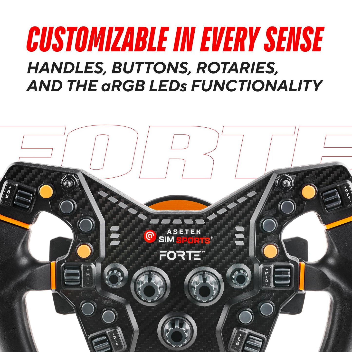 ASETEK Forte Formula Gaming Steering Wheel | Sim Racing Steering Wheel for PC & Simulators | High Precision & Customizable Controls
