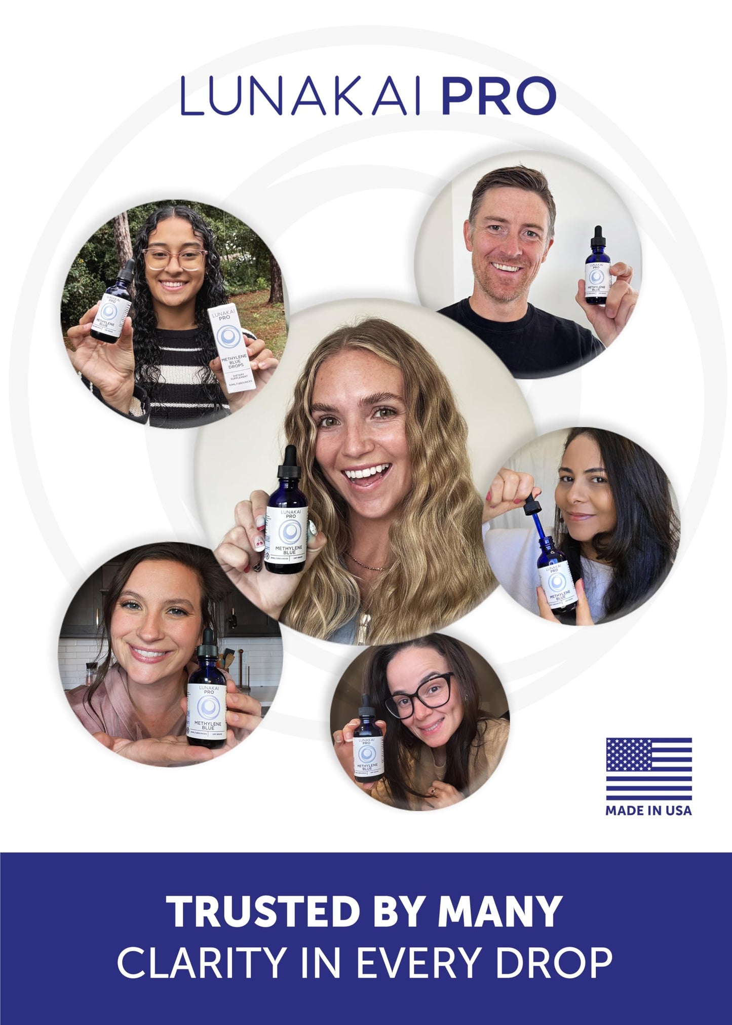 Lunakai PRO USA Manufactured Methylene Blue Pharmaceutical Grade – 99.99% Pure USP Grade 1% Methylene Blue Drops for Humans – Cognitive & Focus Support Supplement