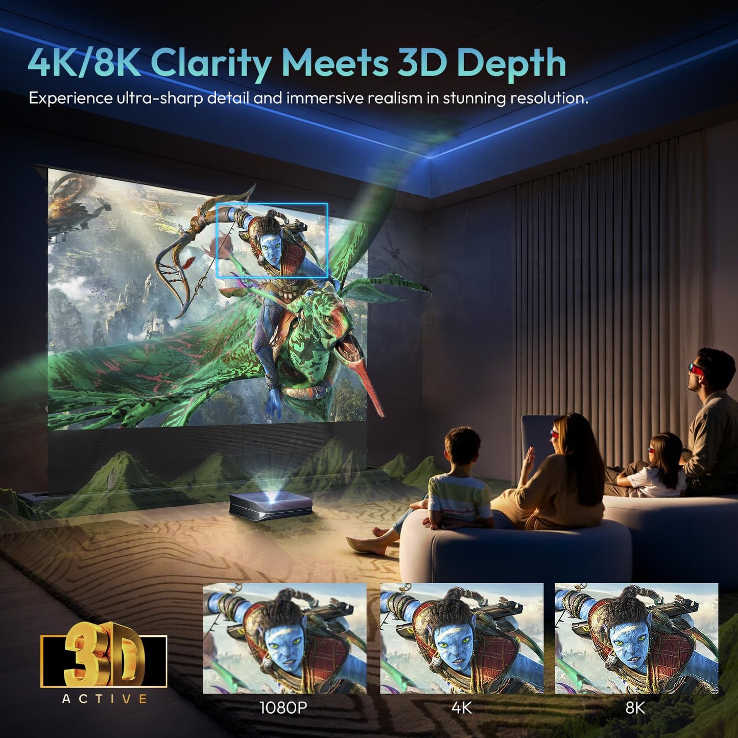 NothingProjector Motorized ALR Screen, 85% Ambient Light Rejecting, 120 inch, Floor Rising, 4K/8K UHD, Active 3D, Anti Daylight, Retractable Automatic for Standard/Long/Ultra Short Throw Projector