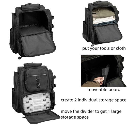 WANOON Fishing Backpack,Tackle Bag,with Tackle Boxes. Large Fishing Bag, Strong Materials