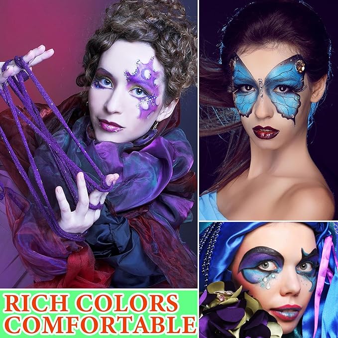 23 Colors Bruise Wheel for Special Effects,Halloween Face Body Paint SFX Makeup,Light Green Witch Zombie Gamora Face Body Paint Oil Based Cosplay Theatrical Halloween Makeup Kit