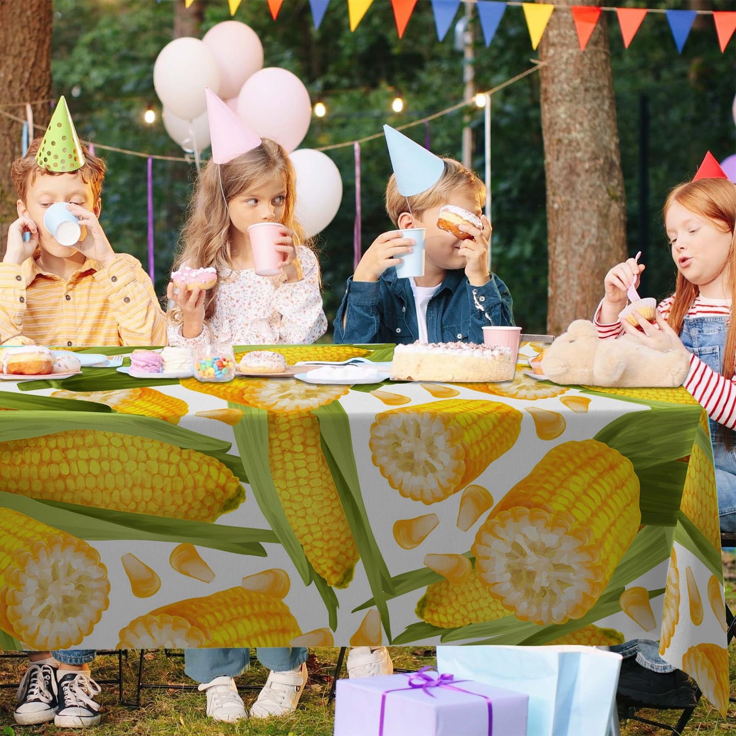 GZBJMYGS Farm Ripe Corn Tablecloth Corn Kernels Waterproof Outdoor Table Covers Decorations for Farmhouse Picnic Home Kitchen Dinner Banquet Fall Harvest Party Supplies Favors