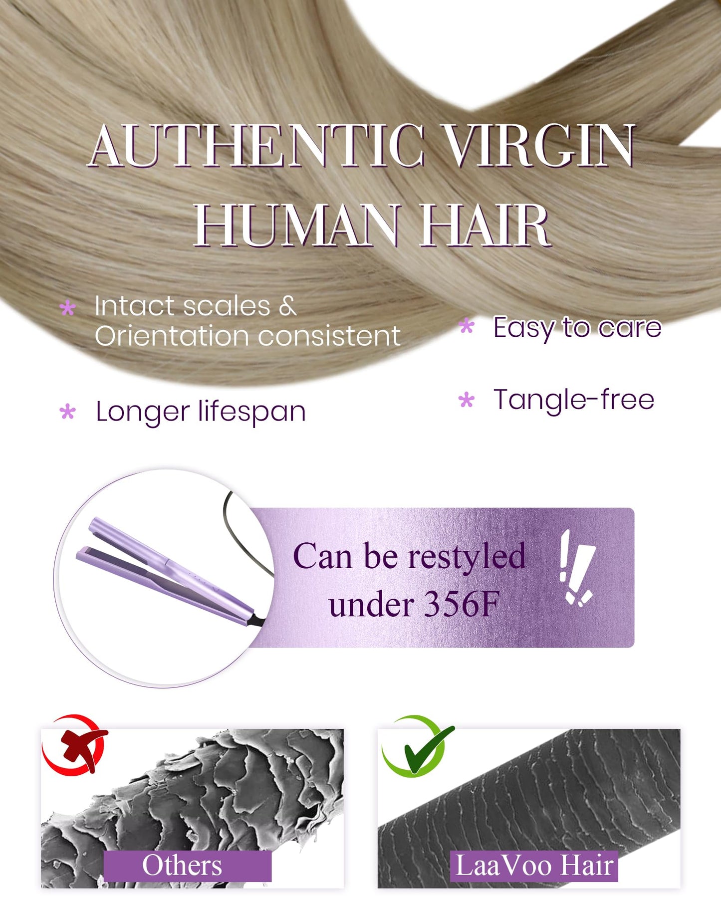 LaaVoo I Tip Hair Extensions Human Hair Light Blonde Highlights Golden Blonde Itip Human Hair Extensions 60s Blonde Itip Extensi