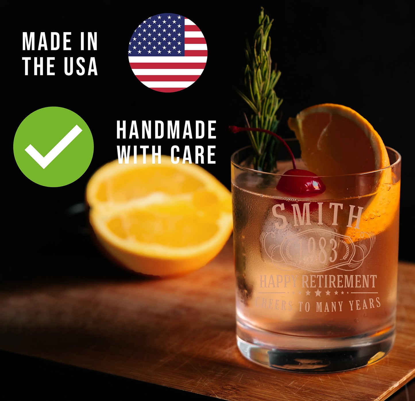 Personalized Etched 11oz Whiskey Glass–Customized Gifts for Men Him, Father’s Day, Custom Name Cup, Happy 40th Birthday Gift Idea for Dad Brother Adult Son, Turning Years Old Bday Party, Bernard