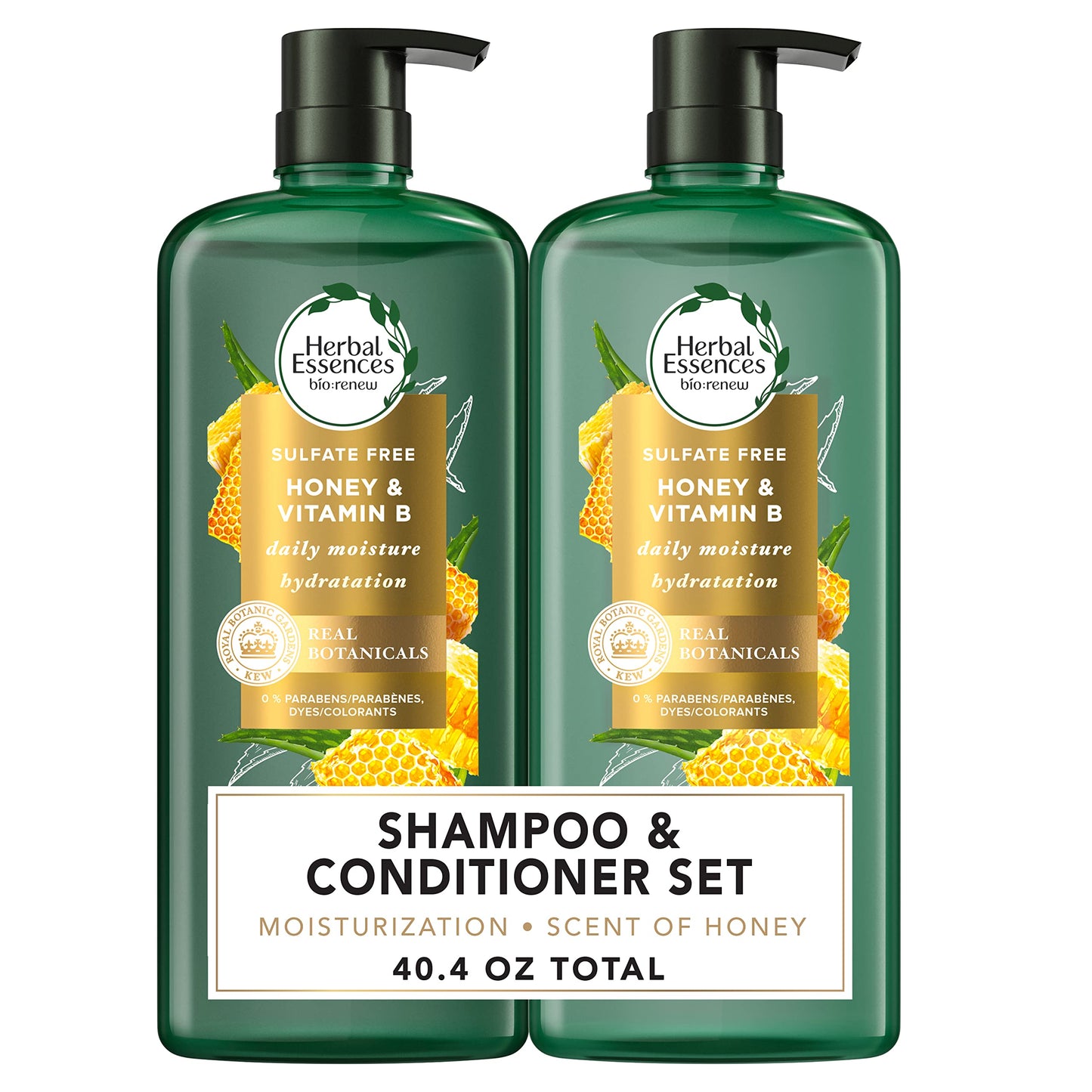 Herbal Essences Sulfate Free Shampoo and Conditioner Set, Infused with Honey and Vitamin B, Moisturizing, Safe for Color Treated