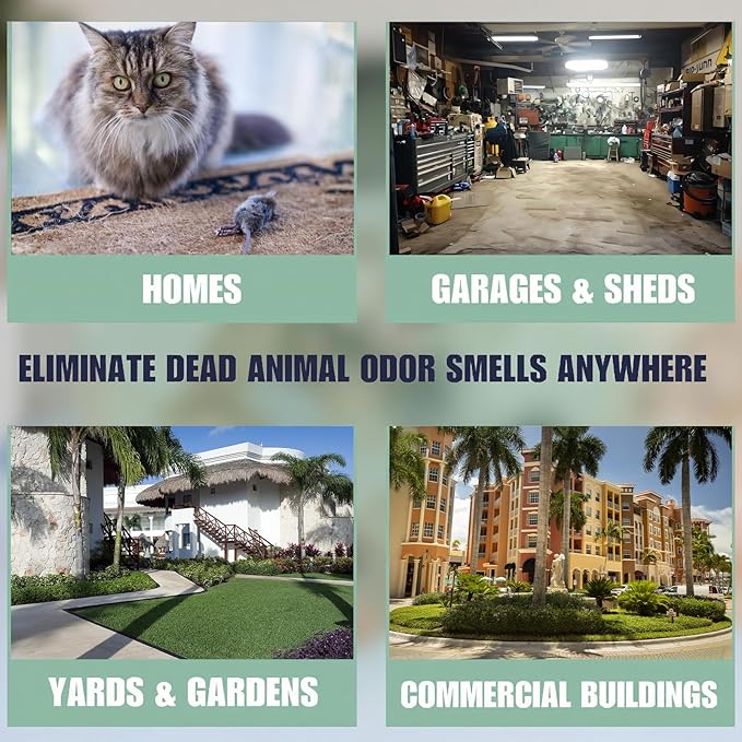 Animal Odor Eliminator for Strong Odor Remover, Dead Animal Smell Eliminator- Safe Indoor & Outdoor Use, Natural Odor Remover, Fresh & Effective