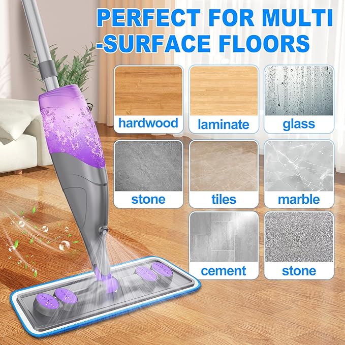 Reusable Mop Pads for Swiffer PowerMop - 3 Pack Wet Dry Microfiber Refills for Floor Cleaning - Washable Mopping Replacement for Home Kichen - Sweeping Cloths for 13"-15" Spray Mop Colorful