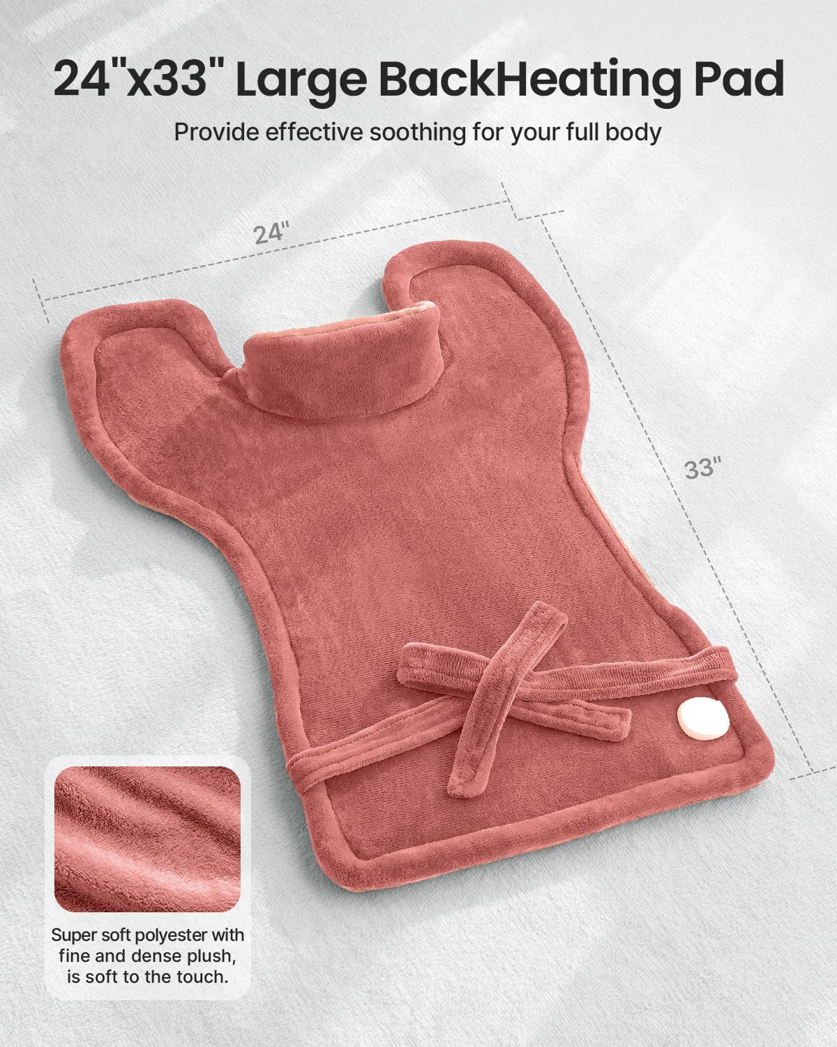 RENPHO Valentines Day & Birthday Gifts for Her Him Women Men, Electric Heating Pad for Back Pain Relief, FSA Eligible, Heat Pad for Neck and Shoulders, Fast Heating, 24"x33", ETL Certified, Pink