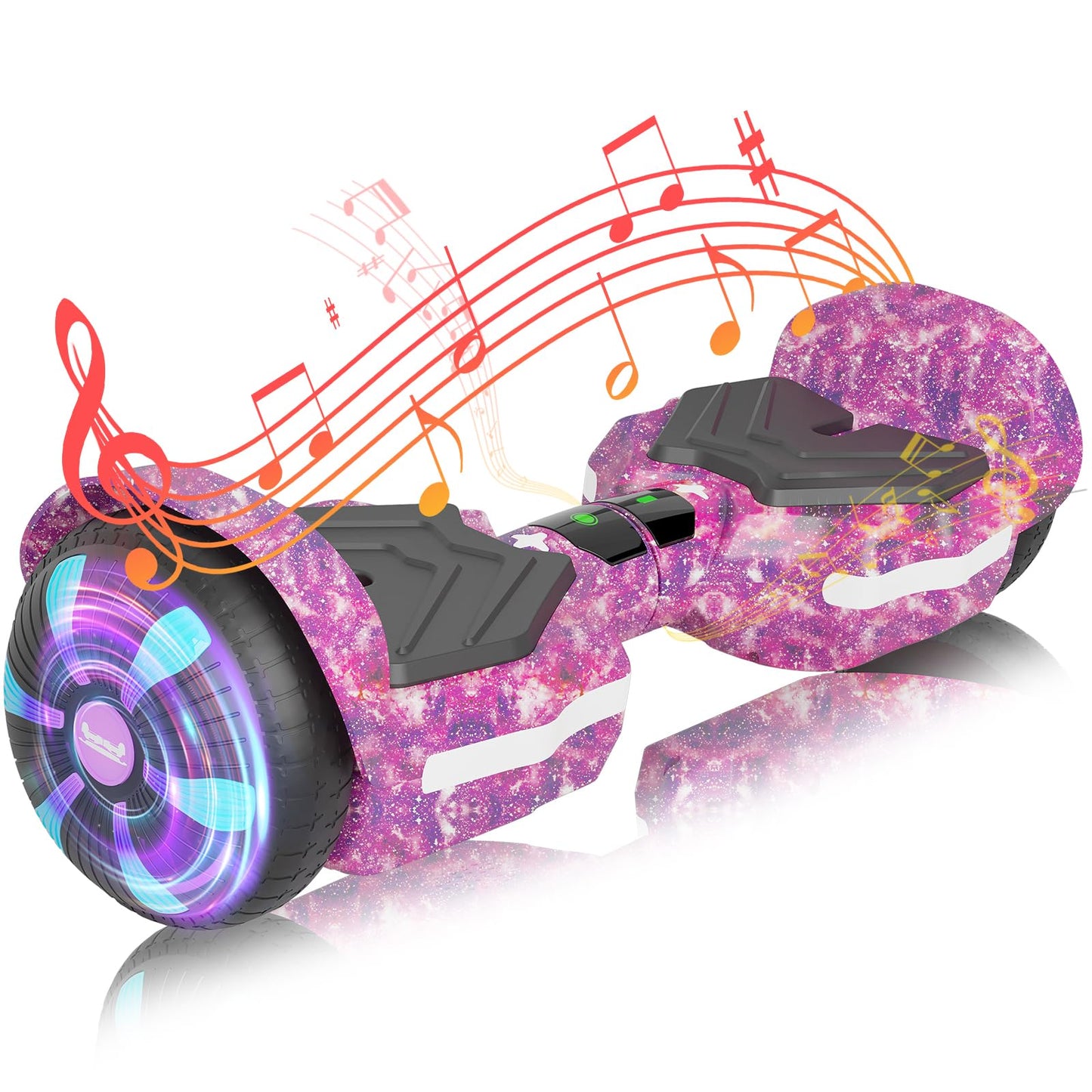 SIMATE Scooter, Bluetooth Speakers and LED Light-Up Wheels, APP Control, Dual 250W Motors, 8.5 mph Max Speed & 8.5 Miles Max Range, Gifts for Kids Adults Girls Boys
