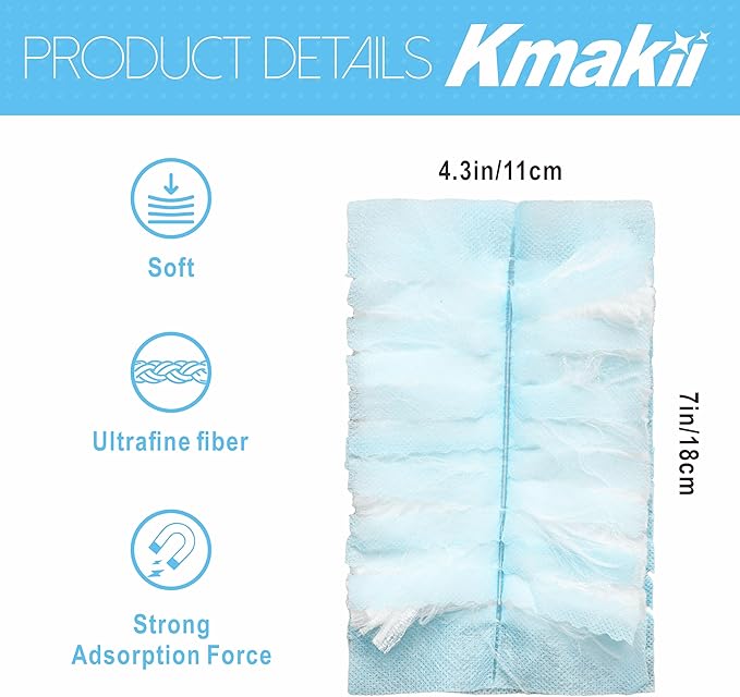 KMAKII Duster Refills Heavy Duty Dusting Heads for Universal Duster Handles Home Cleaning Blue 20 Pack