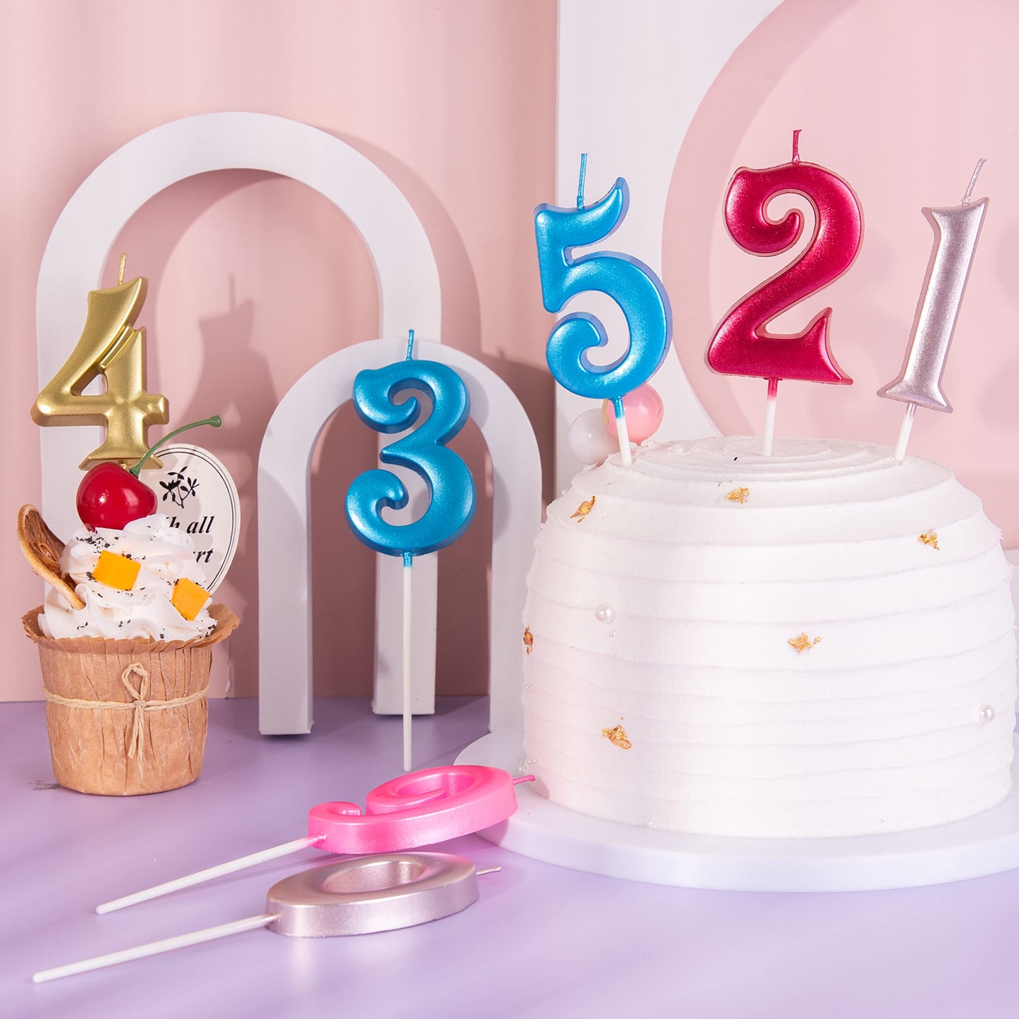 PHD CAKE 2.76 Inch Elegant Black 3 Number Birthday Candles, Black Number Candles, Cake Number Candles, Party Celebration