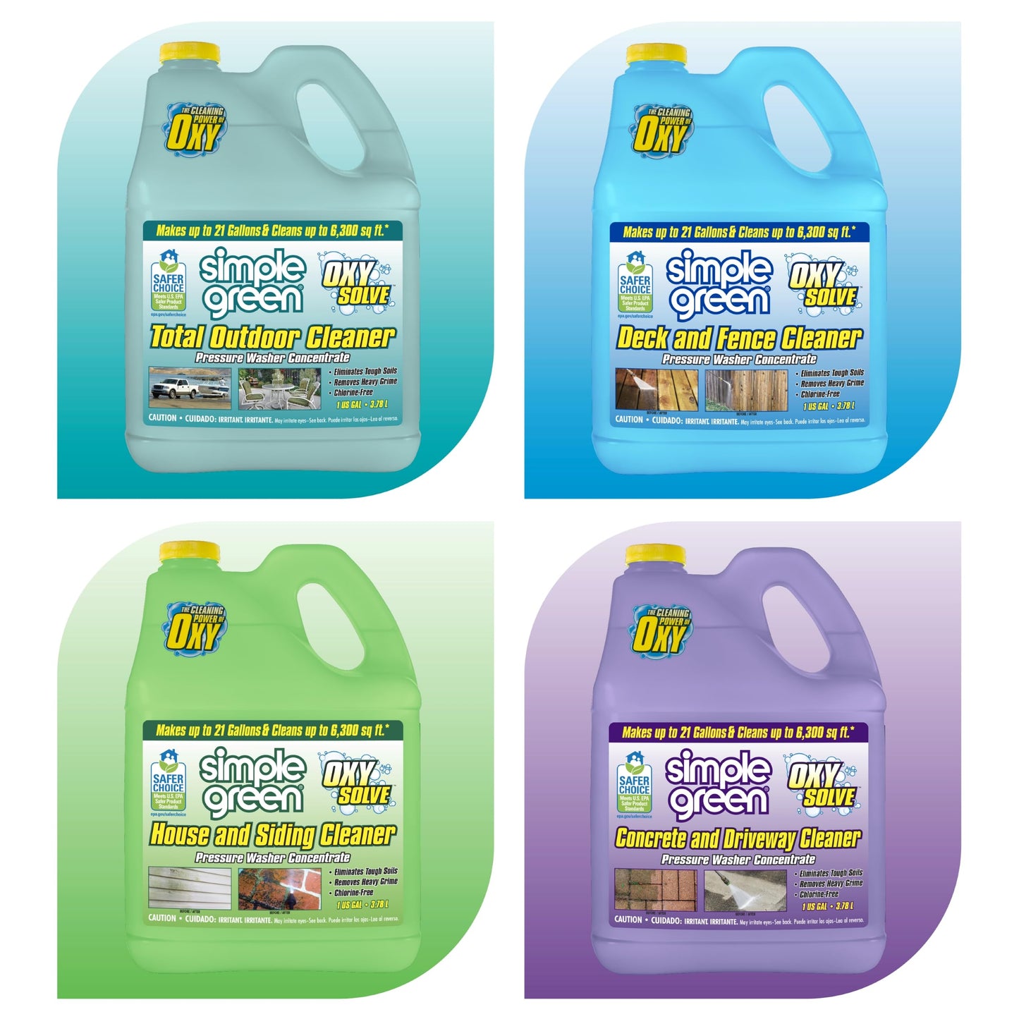 Oxy Solve House and Siding Pressure Washer Cleaner - Removes Stains from Mold & Mildew on Vinyl, Aluminum, Wood, Brick, Stucco - Concentrate 1 Gal.