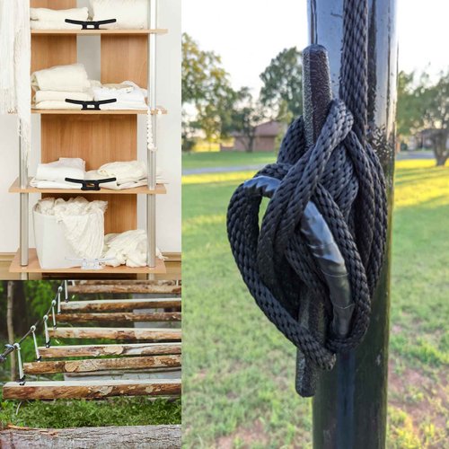 Boat Cleats 10 inch (4 Pack) - Electrophoretic Coated Boat Dock Cleats Black, Rope Cleat, Anchor Line Cleat,Dock Cleats With Hardware Ideal for Boat Docks, Piers for Tying up Boats, Marine Decor