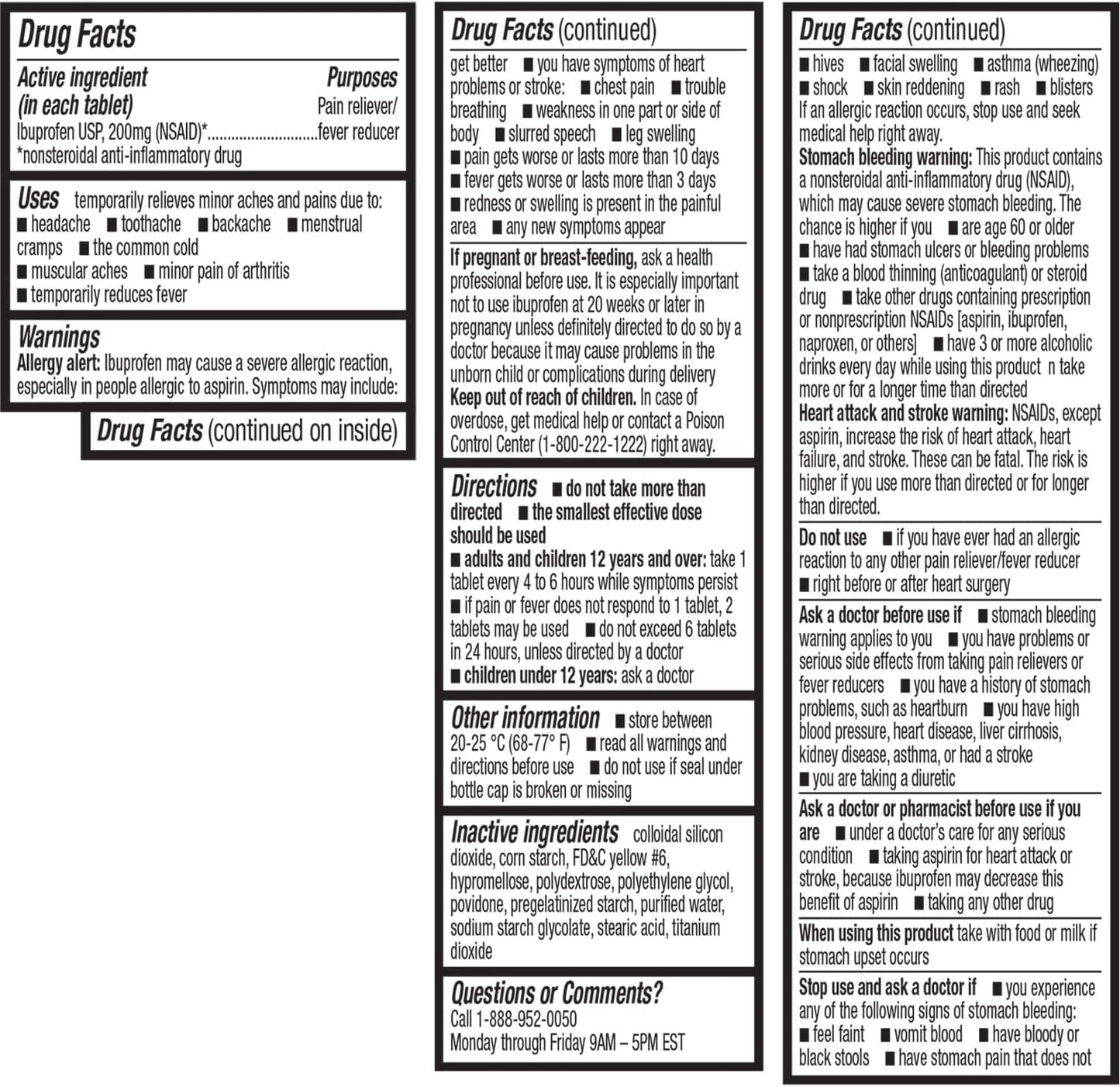 HealthA2Z® Ibuprofen 200mg | 500 Counts | Pain Relief | Body Aches | Headache | Arthritis | Cramps | Back Pain | Fever Reducer… (500 Count) (Pack of 2)