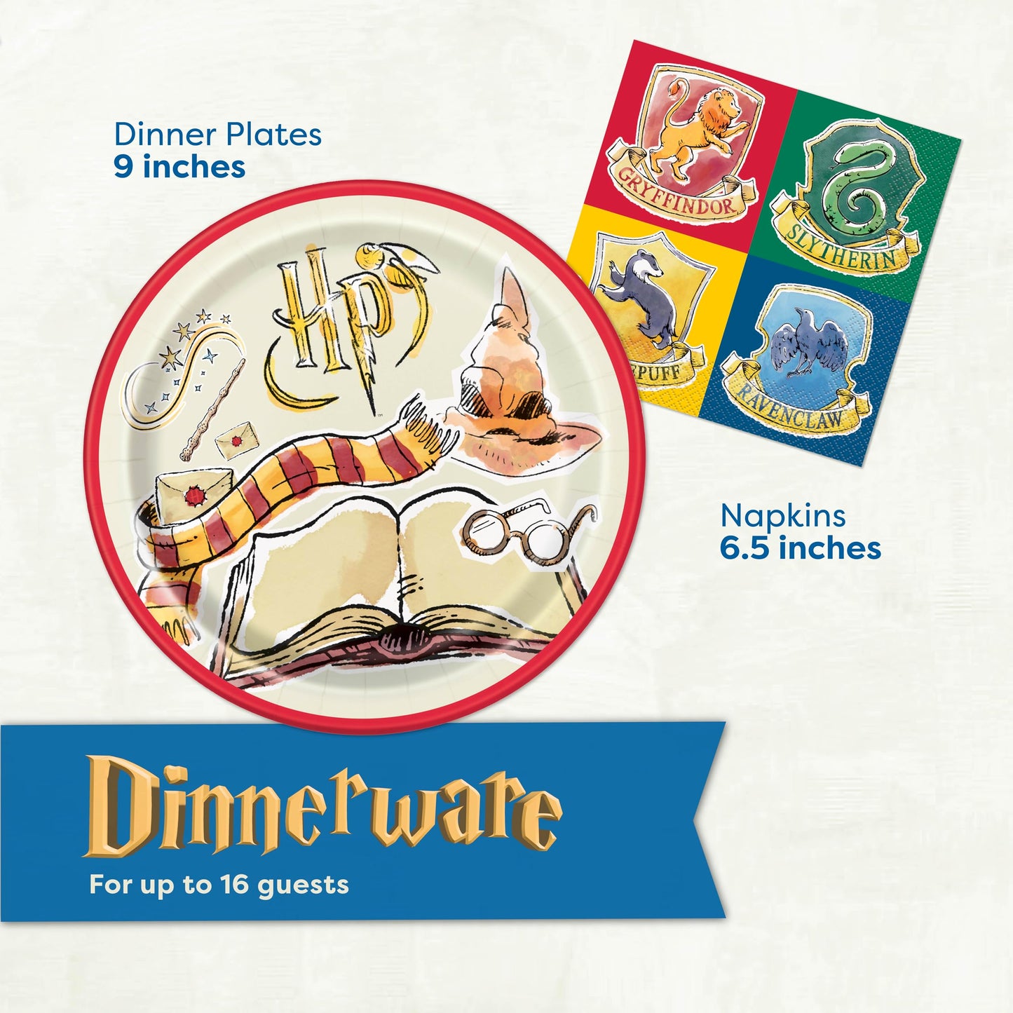 Harry Potter Birthday Decorations | Officially Licensed | Serves 16 | Harry Potter Party Decorations with Balloons, Tablecloth, Banner, Plates, Napkins, Sticker