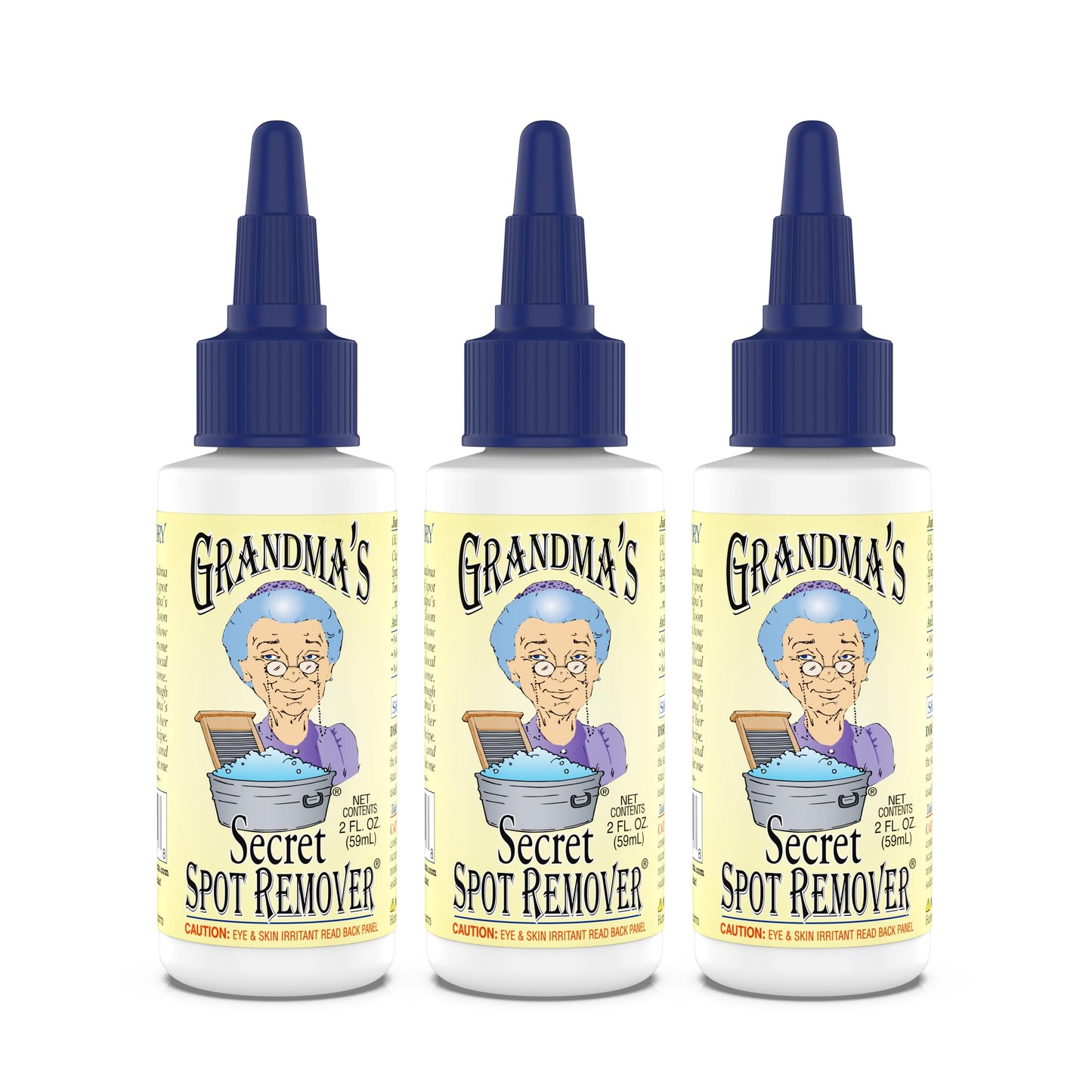 Grandma's Secret Spot Remover Laundry Spray - Chlorine, Bleach and Toxin-Free Fabric Stain Remover for Clothes - Removes Oil, Paint, Blood and Pet Stains - 2 Oz, 3 Pack